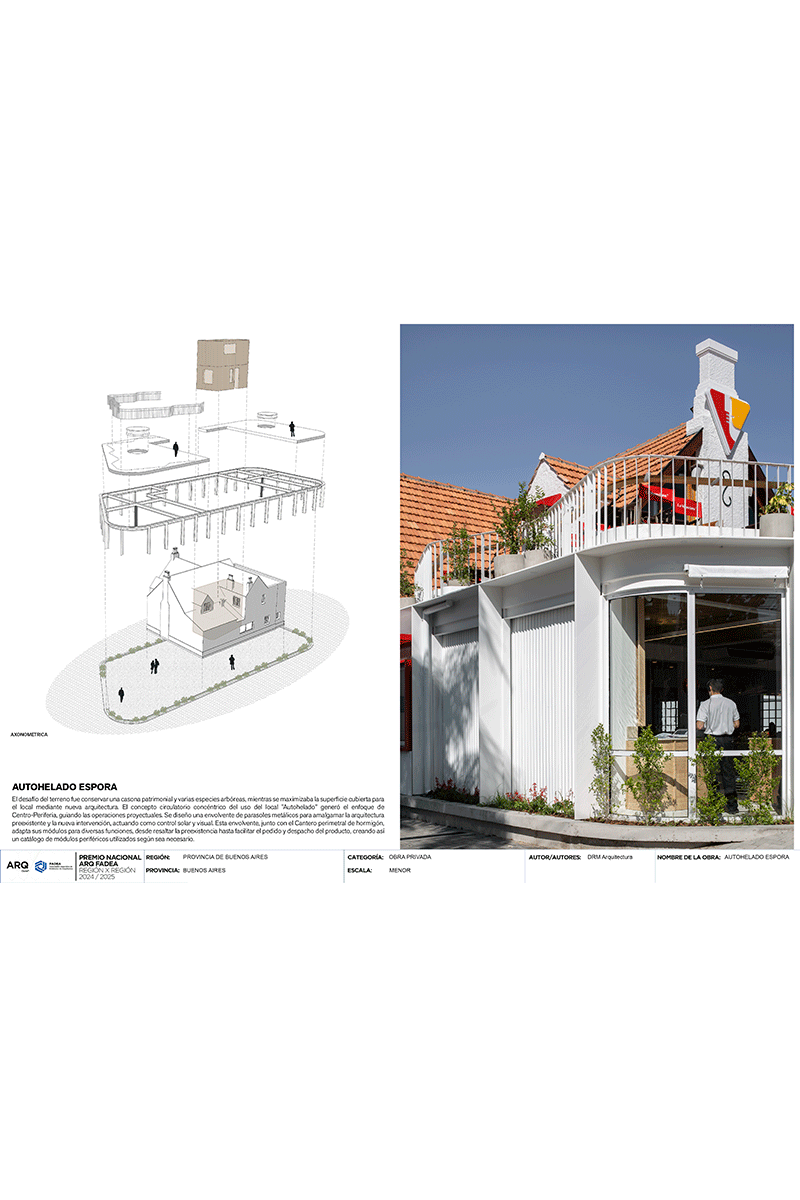 Premio Nacional ARQ FADEA 2024-2025, Autohelado Espora ||| AV. Espora 563 ||| DRM Ariquitectura
